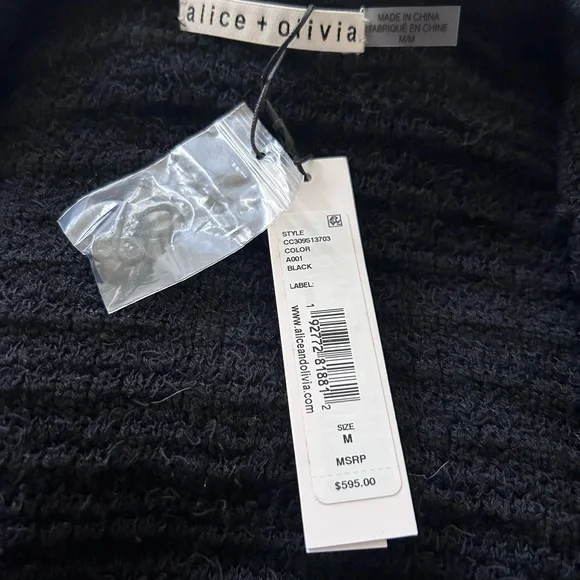 NWT Alice + Olivia Akira Embellished Trim Cardigan M